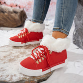 Women's Winter Thick Wool Lace-up Warm Boots