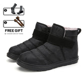 (Limited Time 70% Discount Event) Men's 2024 Winter New Warm Waterproof Non-Slip Puncture-Resistant Velcro Slip-On Snow Boots Ankle Support Orthopedic Wide Toe Arch Support Cotton Shoes
