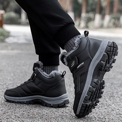 (Limited Time 49% Promotional Discount) Men's Winter Warm Orthopedic Hiking Snow Boots Waterproof Non-slip Wide Toe Arch Support Work Boots