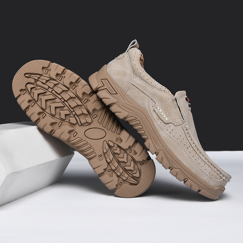 Men's Non-slip Walking Leather Lightweight Breathable Casual Loafers