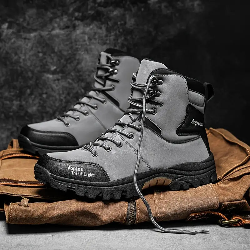 (⏰Limited Time 70% Off Event) Men's Waterproof Non-slip Anti-puncture Hiking Boots Ankle Support Wide Toe Arch Support Orthopedic Work Boots