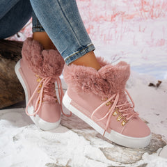 Women's Winter Thick Wool Lace-up Warm Boots