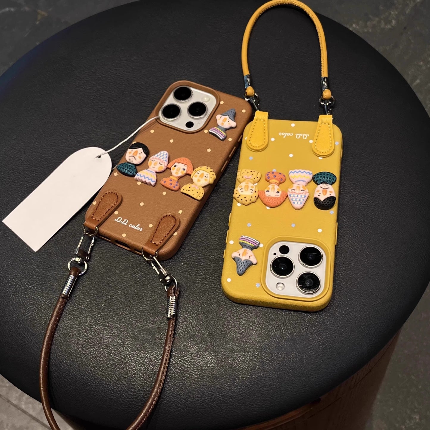 Dopamine Doll Leather Portable Phone Case for iPhone