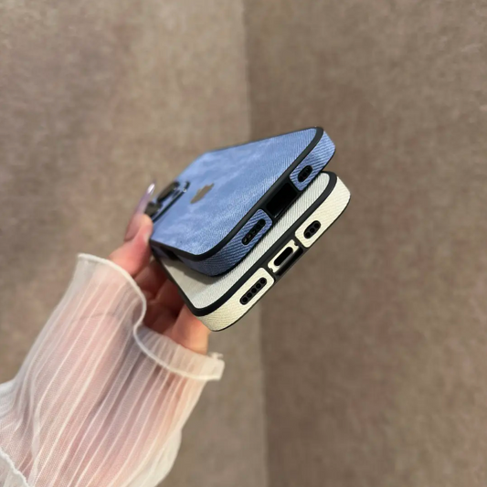 Electroplated Denim Pattern iPhone Case