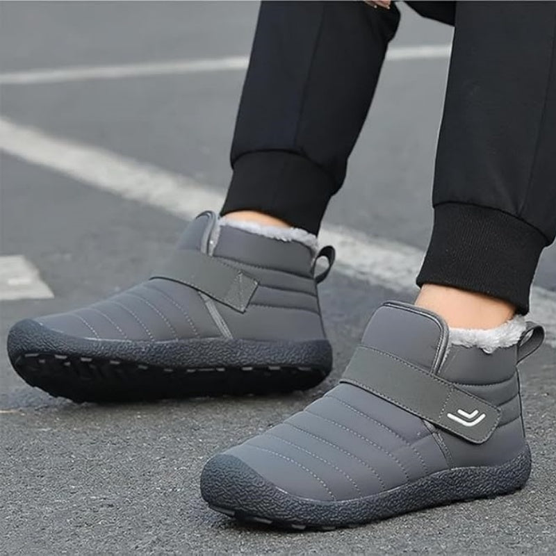 (Limited Time 49% Discount Event)  Men's Winter Warm Waterproof Non-slip Velcro Cotton Shoes Wide Toe Orthopedic Arch Support Slip-on Cotton Shoes